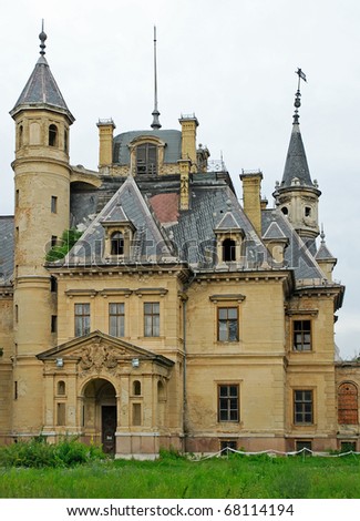 Haunted castle - The neorenessaince style Schlossberger Castle in Tura, Hungary, built in 1883