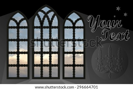 Gothic window - frame for any background. Vector.