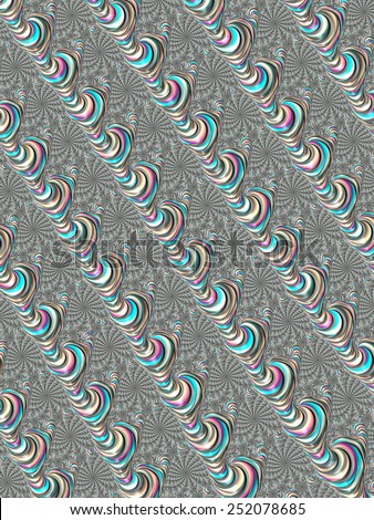Turquoise fuchsia creamy regular diagonal fractal design background - vintage effect