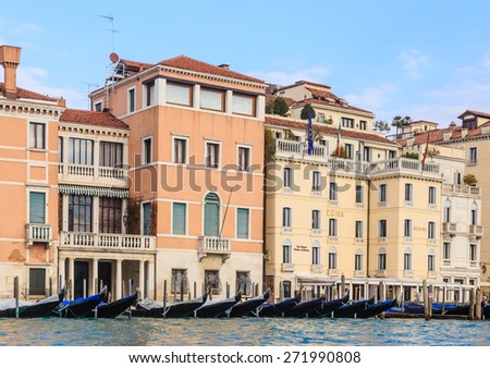 VENICE, ITALY - JANUARY 23, 2015: The Grand Canal in Venice on  January 23, 2015 in Venice. The Grand Canal is the largest canal in Venice, Italy.