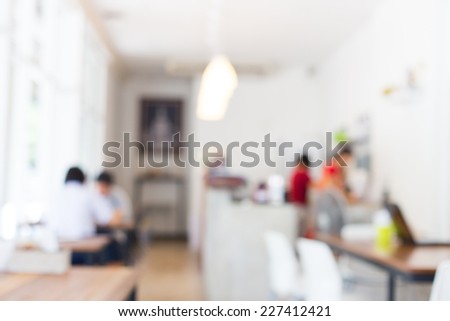 Blur coffee cafe shop with bokeh background