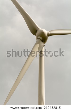 Wind turbine close up of propeller