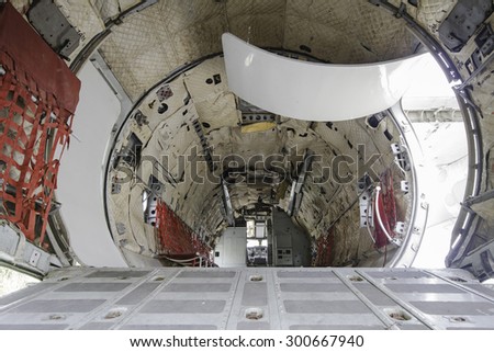 The body inside the transport aircraft