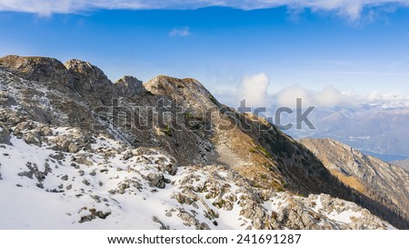 amazing view from snow covered Grigna north face