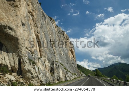 mountain road near sheer cliff