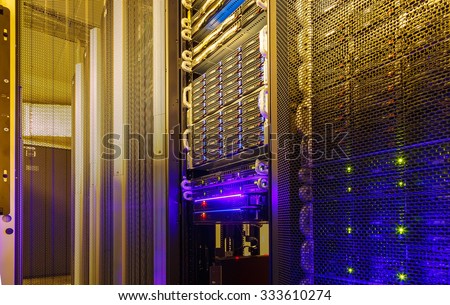 stack of hard drives store mainframe