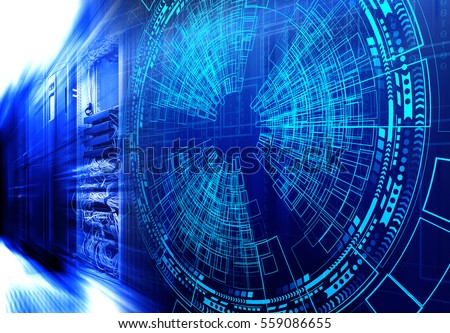 Modern web network and internet telecommunication technology, big data storage  cloud computing computer service business concept