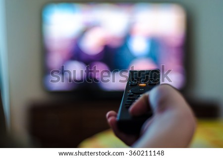 tv control in the hand