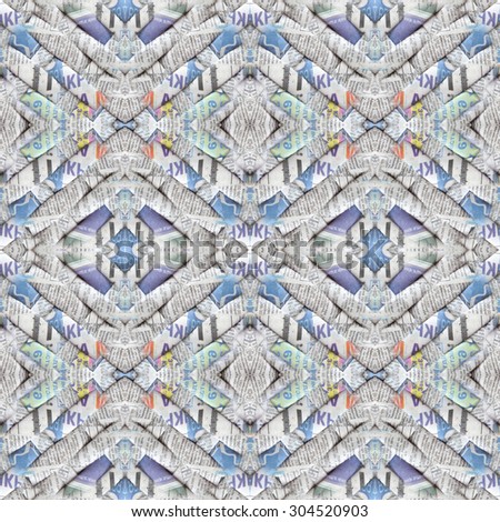 Pretty cool seamless pattern, generated on the base of twisted weaving newspapers. Abstract seamless textured background with cyrillic letters.
