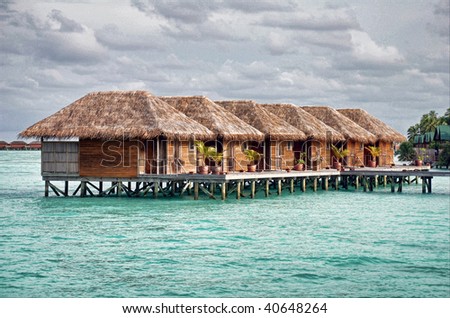over the water spa huts of