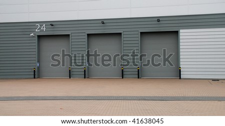 Loading bays of an industrial building.