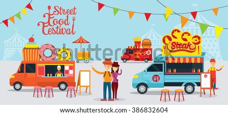 Food Truck, Street Food Festival, Food and Drink, Dessert, Steak, Burger