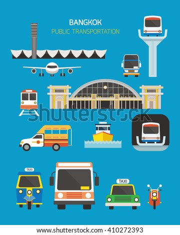 Thailand Transportation Objects Set, Mode of Transport, Station