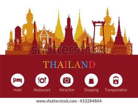 Thailand Landmark and Icons, Travel Attraction, Traditional Culture