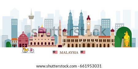 Malaysia Landmarks Skyline, Cityscape, Travel and Tourist Attraction