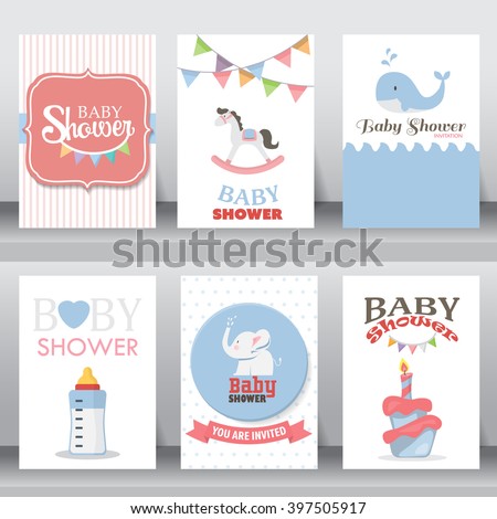 happy birthday, holiday, baby shower celebration greeting and invitation card.  there are shoes, moon, dress. layout template in A4 size. vector illustration. text can be added