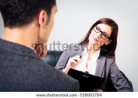 Man Talking To His Psychologist