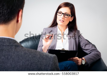 Man Talking To His Psychologist