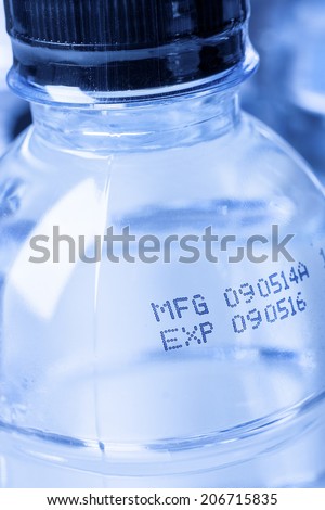 Clean water sealed in a container with expiration date