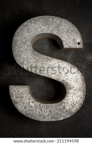 Metal Letter S on a the wall