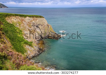 Cliffs, coastline and the ocean in the British Isles. Image taken in Newport, Pembrokeshire, Wales.
