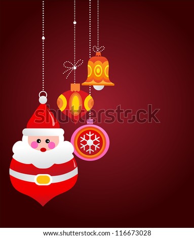 Xmas Vector Background With Christmas Ornaments On Brown - 116673028 : Shutterstock