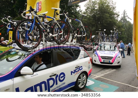 NALECZOW, POLAND - AUGUST 5: 66 Tour de Pologne, the biggest cycling event in Eastern Europe, start of 4th stage August 5, 2009 in Naleczow, Poland