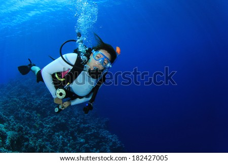 Female Scuba Diver underwater