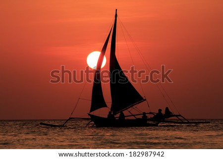 Traditional Island Sailboats go out for Sunset Cruises