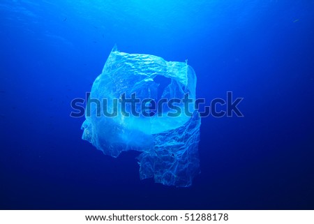 Pollution problem - plastic bag in the ocean