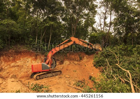 Deforestation: Borneo tropical rainforest is destroyed for oil palm plantations and human development.