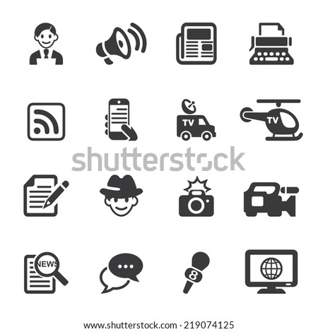 News Reporter Silhouette icons News Reporter Silhouette icons