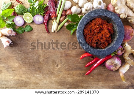 Thai Red curry paste with ingredient