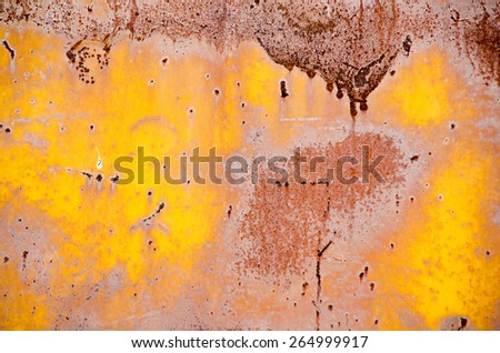 Rusted metal sheet suitable for grunge use or desktop wallpaper background.  Horizontal orientation.