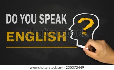 do you speak english on blackboard background