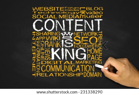 content is king concept on blackboard