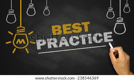 best practice concept on blackboard background
