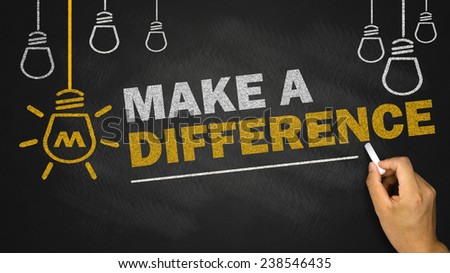 make a difference on blackboard background