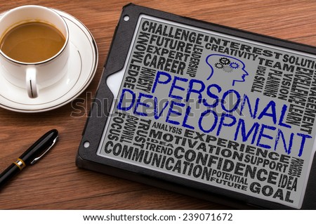 personal development concept on touch screen