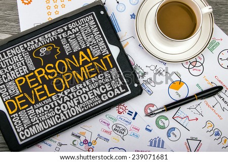 personal development concept on touch screen