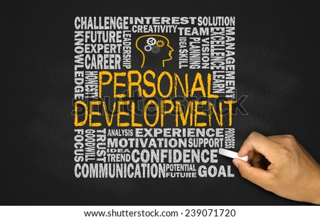 personal development concept on blackboard
