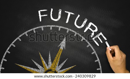 future direction concept on blackboard