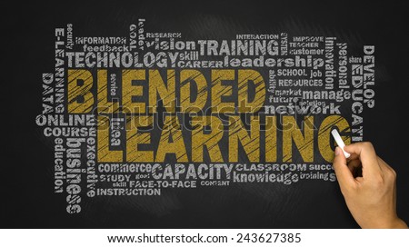 blended learning word cloud with related tags