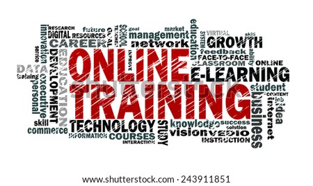 online training word cloud with related tags