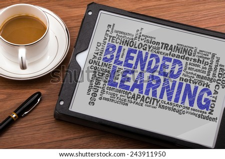 blended learning word cloud with related tags
