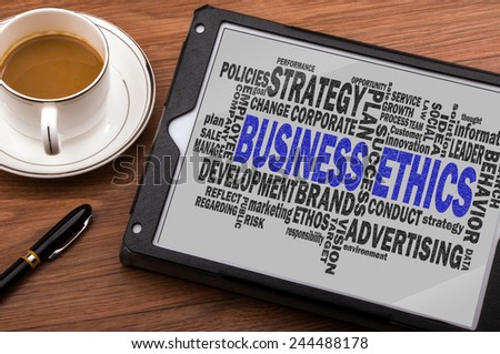 business ethics word cloud with related tags