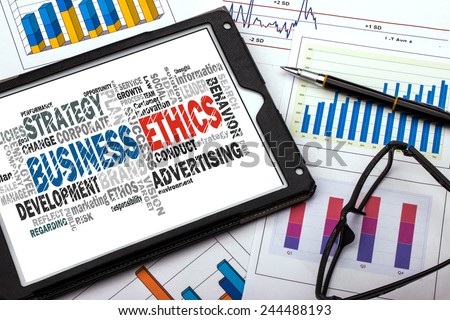 business ethics word cloud with related tags