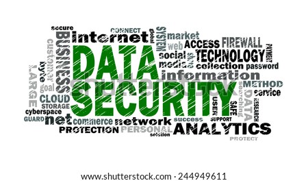 data security word cloud with related tags