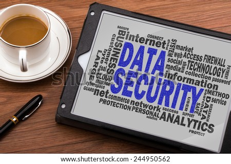 data security word cloud with related tags