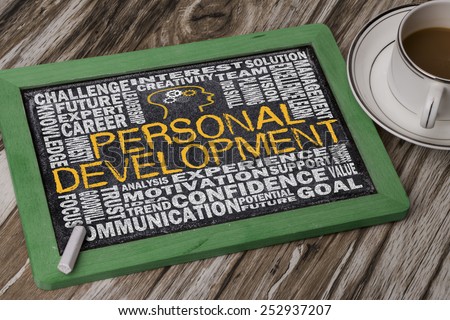personal development word cloud on blackboard